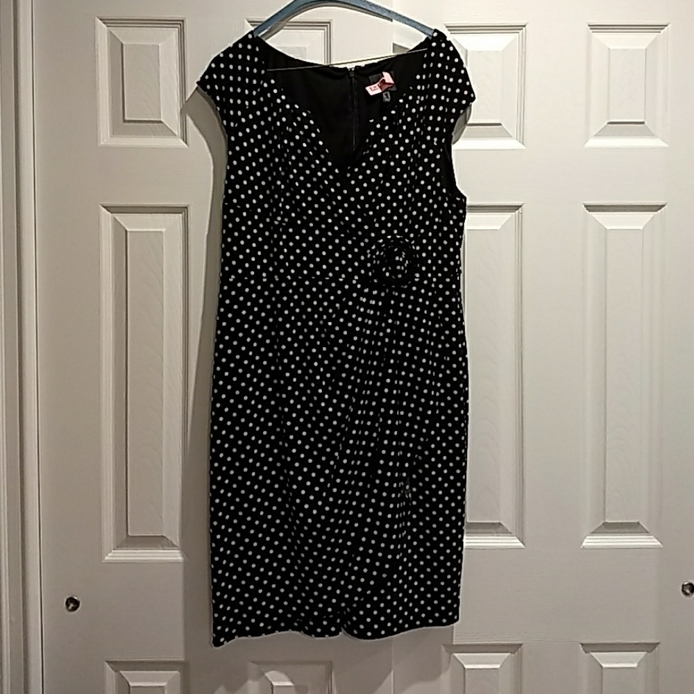 Adrianna Papell Black and White Polka Dot Dress